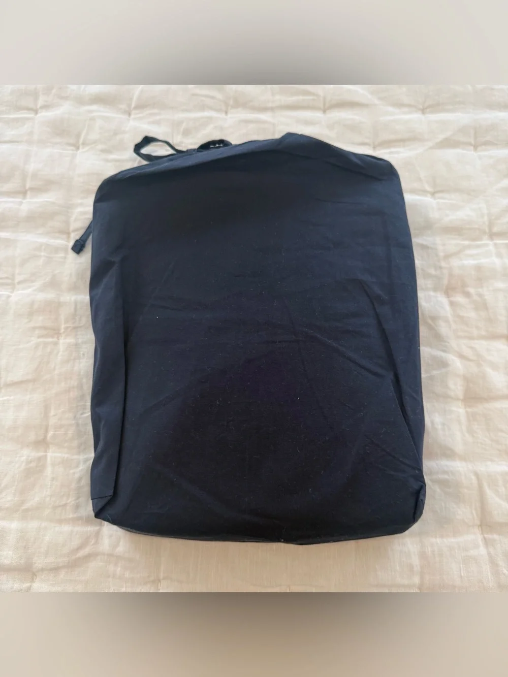 New Quince Organic Crisp Percale Fitted Sheet Set King $80 Navy